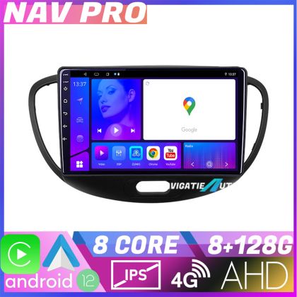 Navigatie Hyundai I10 2007 2013 EDOTEC-LITE Android Ecran 720P Octa Core 8 128 Carplay