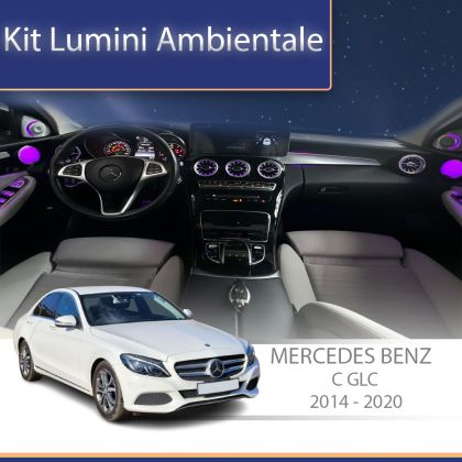 Lumini Ambientale NIGHTVIBE trimuri usi picioare Mercedes C W205 GLC X253 control pe sistemul original sau telefon