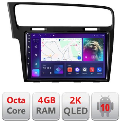Navigatie VW Golf 7 C-491 Android Octa Core Ecran 2K QLED GPS 4G 4+32GB 360 KIT-491+EDT-E410-2K