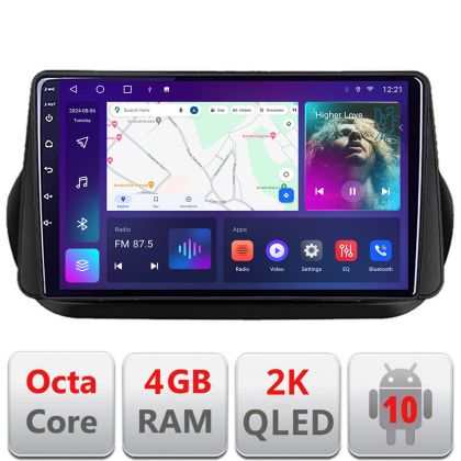 Navigatie Peugeot Bipper, Citroen Nemo, Fiat Qubo 2008-2017 Android ecran Qled 2K Octa core 4+32 Kit-bipper+EDT-E410-2K