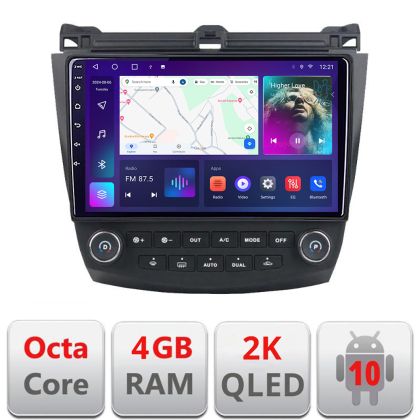 Navigatie Honda Accord 2004-2008 C-accord Android Octa Core Ecran 2K QLED GPS 4G 4+32GB 360 KIT-ACCORD+EDT-E410-2K