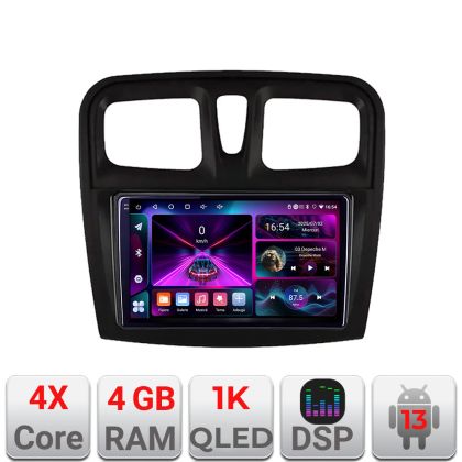 Navigatie Dacia Sandero 2012-2020 var B Android radio gps internet quad core 4+64 InCell Display 1K kit-sandero-variantb+EDT-E309
