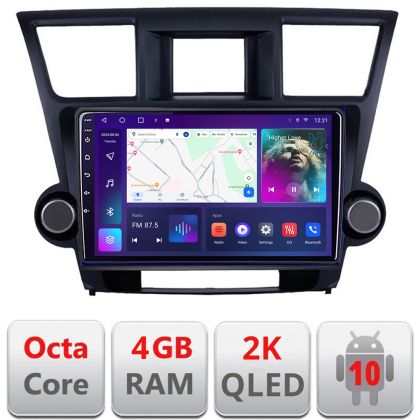 Navigatie Toyota Highlander 2007-2013 Android Octa Core Ecran 2K QLED GPS 4G 4+32GB 360 KIT-highlander+EDT-E410-2K