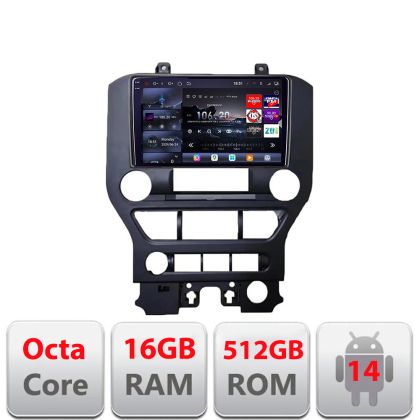 Navigatie Ford Mustang 2015-2020 Edotec Kit-MUSTANG 8 core QLED 2K 12+256GB 360 Android Waze USB Navigatie Internet Youtube Radio