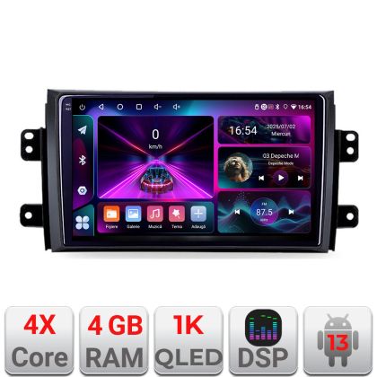 Navigatie Suzuki SX4 2006-2013 A-124  4+64 InCell Display 1K Android Waze USB Navigatie Internet Youtube Radio