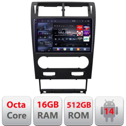 Navigatie Ford Mondeo 2004-2007 Qled 2K Octa Core 12+256GB LTE 4G DSP Wifi 5Ghz android auto carplay radio gps internet kit-mondeo2004-v2+EDT-E809-2K