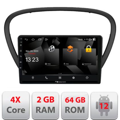 Navigatie Peugeot 607 Android radio gps internet quad core 2+64 carplay android auto