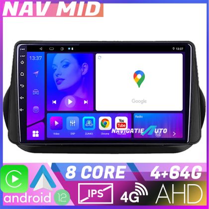 Navigatie Peugeot Bipper, Citroen Nemo, Fiat Qubo 2008-2017 Octa Core EDOTEC-LITE Android Ecran 720P Octa Core 4+64 Carplay  Android auto v1