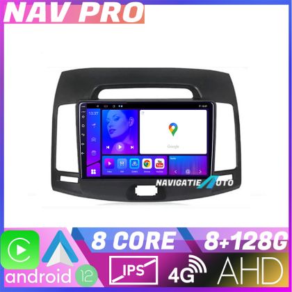 Navigatie Hyundai Elantra 2007 2011 KIT 2009 EDOTEC-LITE Android Ecran 720P Octa Core 8 128 Carplay