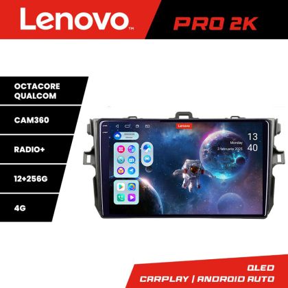 Navigatie Toyota Corolla Lenovo Kit-063 8 core QLED 2K 12+256 360 Android Waze USB Navigatie Internet Youtube Radio