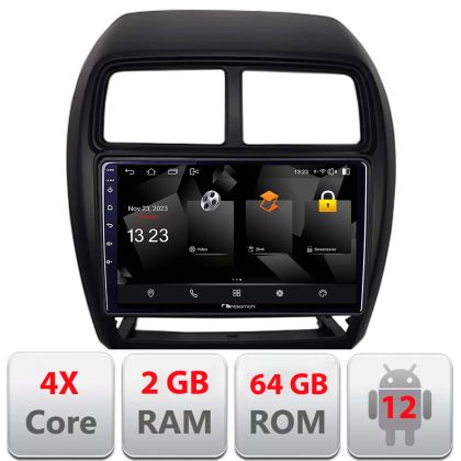 Navigatie Mitsubishi ASX 2017-2021 model facelift Android Ecran 720P Quad Core 2+64 carplay android auto