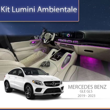 Lumini Ambientale NIGHTVIBE Mercedes GLE W167 GLS X167 dedicate trapa plafon control din unitatea originala sau telefon