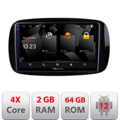 Navigatie Smart For Two 2015- 5230-Smart15 Android Ecran 720P Quad Core 2+64 carplay android auto