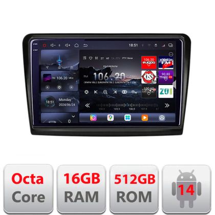 Navigatie Skoda Superb 2 2009-2015 Edotec Kit-SUPERB2 8 core QLED 2K 12+256GB 360 Android Waze USB Navigatie Internet Youtube Radio