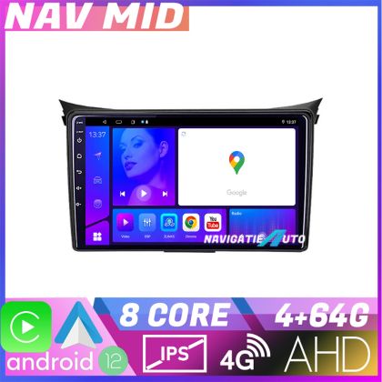 Navigatie Hyundai I30 2011 2016 EDOTEC-LITE Android Ecran 720P Octa Core 4 64 Carplay