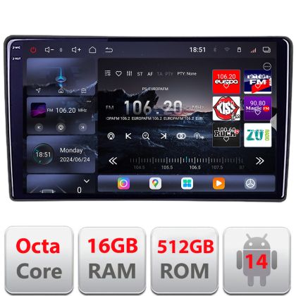 Navigatie Suzuki Splash Opel Agila 2008-2014 Android radio gps internet 8 core QLED 2K 16+512GB 360 Edotec