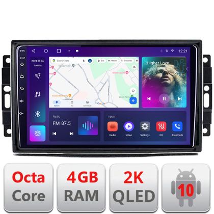Navigatie CHRYSLER Jeep Manual C-202 Android Octa Core Ecran 2K QLED GPS 4G 4+32GB 360 KIT-202+EDT-E410-2K