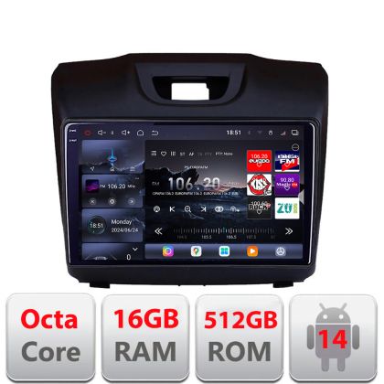 Navigatie Isuzu D-Max 2015+  Edotec Kit-2234 8 core QLED 2K 12+256GB 360 Android Waze USB Navigatie Internet Youtube Radio