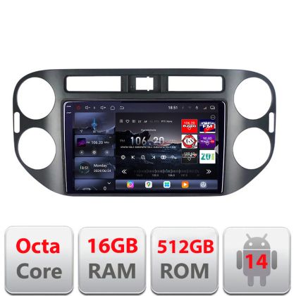 Navigatie VW Tiguan si Golf Plus 2012-2016 Android radio gps internet 8 core QLED 2K 12+256GB 360 Edotec