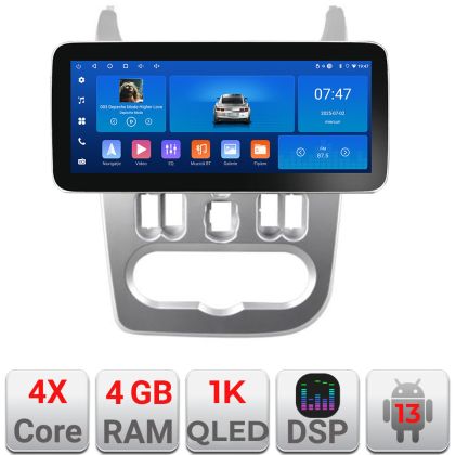 Navigatie Dacia Duster 2010-2012 K-099 Edotec 4+64 12.3 inch Incell 1K android Wifi 5Ghz gps internet