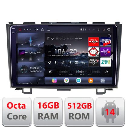 Navigatie Honda CR-V 2006-2012 Edotec Kit-009 8 core QLED 2K 12+256GB 360 Android Waze USB Navigatie Internet Youtube Radio