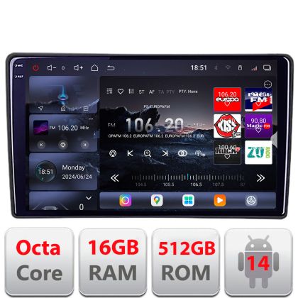 Navigatie Toyota Android radio gps internet 8 core QLED 2K 12+256GB 360 Edotec V1