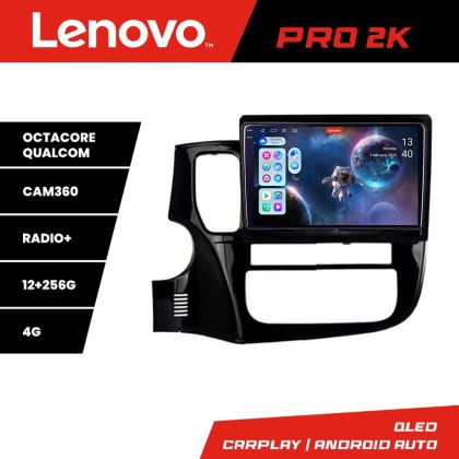 Navigatie Mitsubishi Outlander 2014- Lenovo Kit-1230 8 core QLED 2K 12+256 360 Android Waze USB Navigatie Internet Youtube Radio