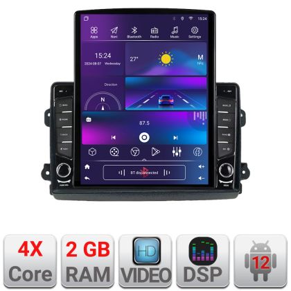 Navigatie Fiat Ducato 2021- dedicata Android radio gps internet quad core 2+32 ecran vertical 9.7" KIT-ducato2024+EDT-E708