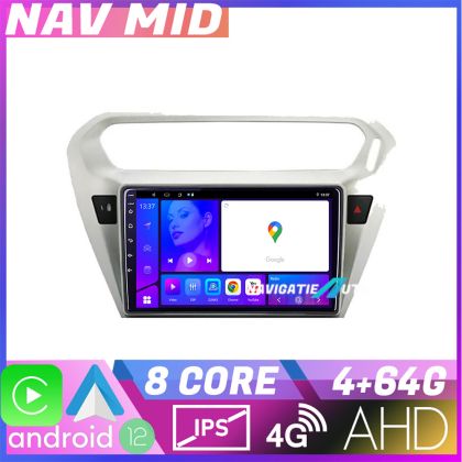 Navigatie Peugeot 301 Citroen C Elisee KIT 301 EDOTEC-LITE Android Ecran 720P Octa Core 4 64 Carplay