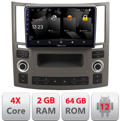 Navigatie Infiniti FX45 2007-2009 Android Ecran 720P Quad Core 2+64 carplay android auto