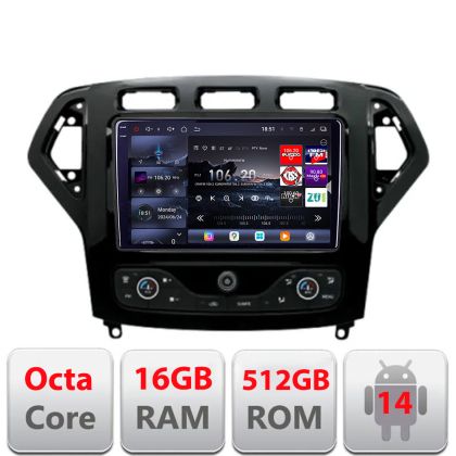 Navigatie Ford Mondeo 2007-2010 Android radio gps internet 8 core QLED 2K 12+256GB 360 Edotec
