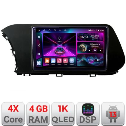 Navigatie Hyundai I20 2020- A-i20  4+64 InCell Display 1K Android Waze USB Navigatie Internet Youtube Radio