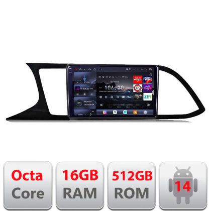 Navigatie Seat Leon 2013-2019 MIB  Edotec Kit-306 8 core QLED 2K 12+256GB 360 Android Waze USB Navigatie Internet Youtube Radio