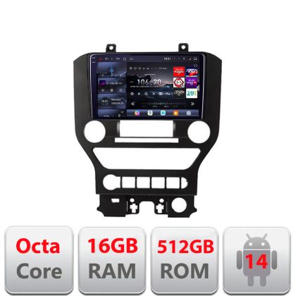 Navigatie Ford Mustang 2015-2020 Edotec Kit-MUSTANG-NAVI8 core QLED 2K 12+256GB 360 Android Waze USB Navigatie Internet Youtube Radio