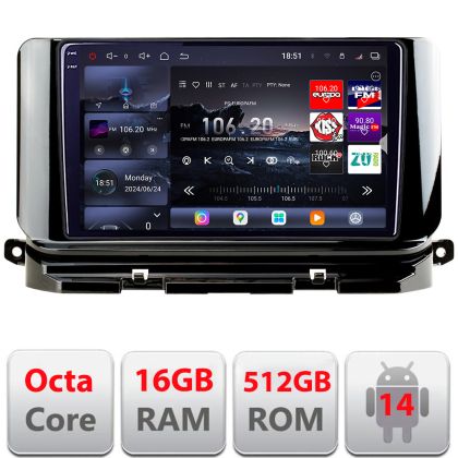 Navigatie Skoda Octavia 4 2020-2024 Android radio gps internet 8 core QLED 2K 12+256GB 360 Edotec