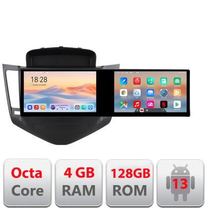 Navigatie Chevrolet Cruze 2009- Kit-045 Edotec 2 ecrane  8 core 4+128 21.6 inch Incell android Wifi 5Ghz gps internet