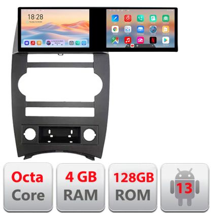 Navigatie Jeep Commander Edotec 2 ecrane  8 core 4+128 21.6 inch Incell android Wifi 5Ghz gps internet  Kit-commander