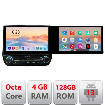 Navigatie dedicata Edonav Ford Fiesta 2020-  Edotec 2 ecrane  8 core 4+128 21.6 inch Incell android Wifi 5Ghz gps internet  Kit-fiesta-2020