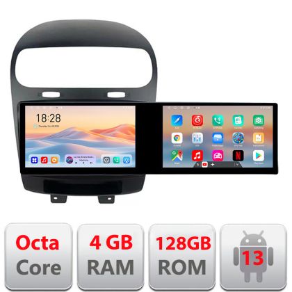Navigatie Fiat Freemont Dodge Journey 2012-2019 Edotec 2 ecrane  8 core 4+128 21.6 inch Incell android Wifi 5Ghz gps internet 32