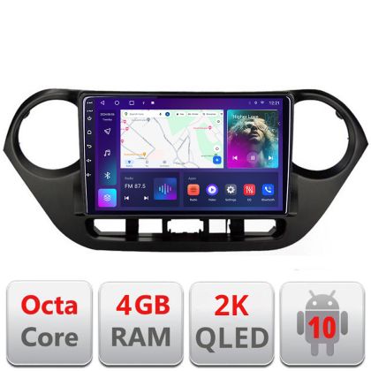 Navigatie Hyundai I10 2013-2019 C-HY38 Android Octa Core Ecran 2K QLED GPS 4G 4+32GB 360 KIT-HY38+EDT-E409-2K