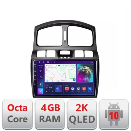 Navigatie Hyundai Santa Fe 2000-2006 Android Octa Core Ecran 2K QLED GPS 4G 4+32GB 360 KIT-santafe-old+EDT-E409-2K