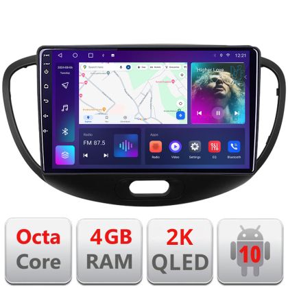 Navigatie Hyundai I10 2007-2013 Android ecran Qled 2K Octa core 4+32 KIT-i10-2007+EDT-E409-2K