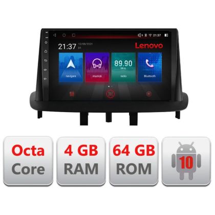 Navigatie Renault Megane 3 E-145 Octa Core cu Android Radio Bluetooth Internet GPS WIFI DSP 4+64GB 4G RESIGILAT
