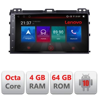 Navigatie Toyota Prado 2004-2009 E-456 Octa Core cu Android Radio Bluetooth Internet GPS WIFI DSP 4+64GB 4G RESIGILAT