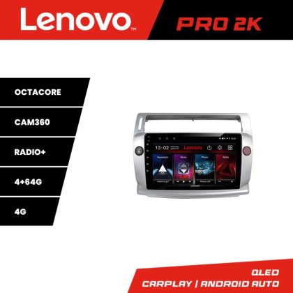 Navigatie Citroen C4 Lenovo Kit-088 8 core QLED 2K 4+64 360 Android Waze USB Navigatie Internet Youtube Radio