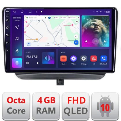 Navigatie Ford Turneo Courier Transit Courier 2014-2021 dedicata Android QLED octa core 4+64 4G DSP FHD carplay android auto radio gps internet Android kit-turneo+EDT-E309v3