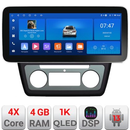 Navigatie Skoda Yeti 2009-2014 K-YETI Edotec 4+64 12.3 inch Incell 1K android Wifi 5Ghz gps internet