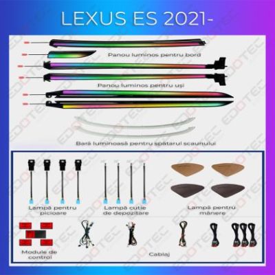 Lumini ambientale Lexus ES 2021-2022 set complet control telefon sau sistem original