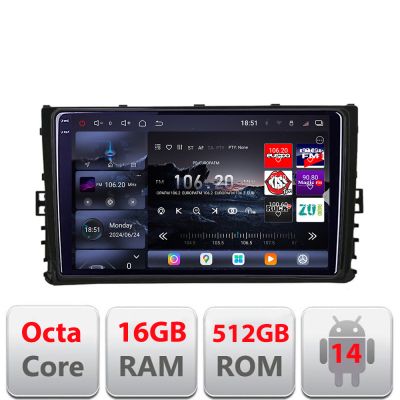 Navigatie Toyota Auris Corolla 2017-2018 Edotec Kit-auris-2017 8 core QLED 2K 12+256GB 360 Android Waze USB Navigatie Internet Youtube Radio