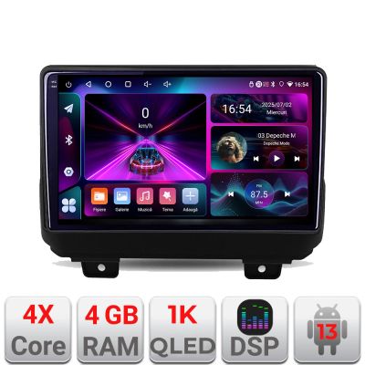 Navigatie Jeep Wrangler 2018- A-WRANGLER  4+64 InCell Display 1K Android Waze USB Navigatie Internet Youtube Radio